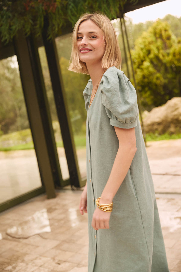 Vestido Acacia Verde Agua
