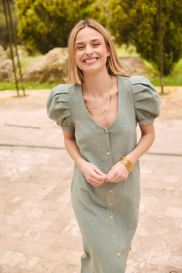 Vestido Acacia Verde Agua