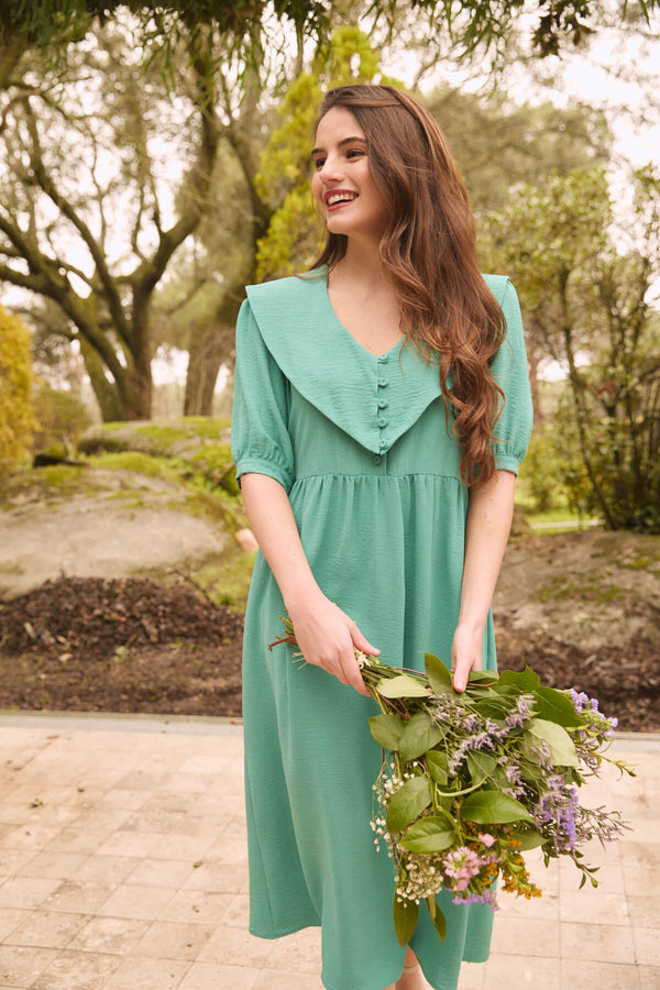 Vestido Fiora Verde Esmeralda