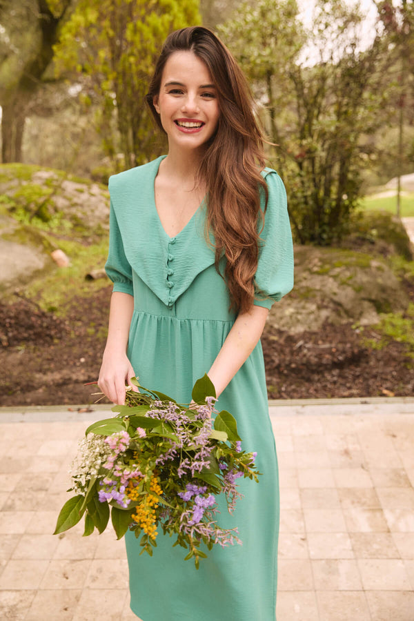 Vestido Fiora Verde Esmeralda
