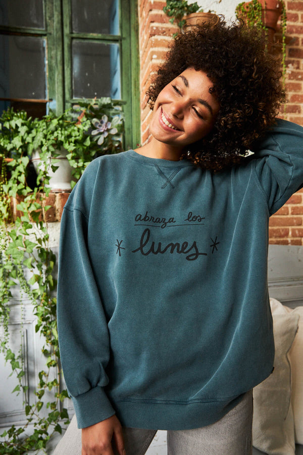 Sudadera Lunes Azul Petróleo