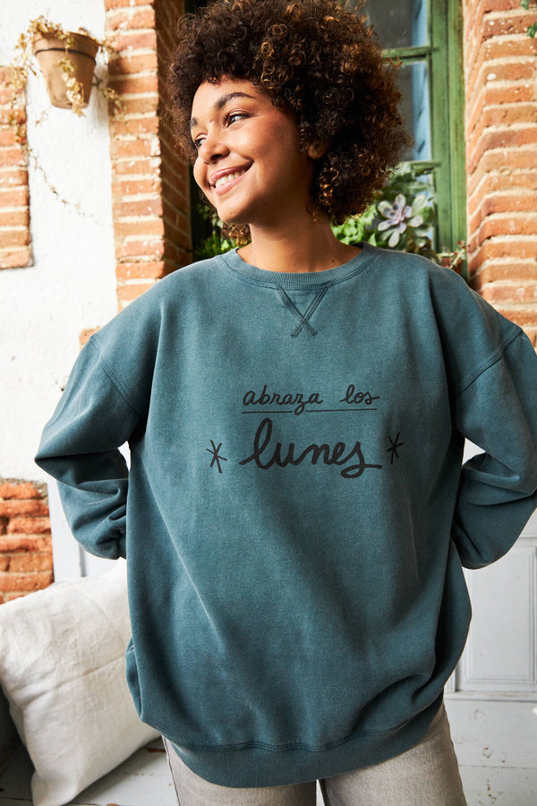 Sudadera Lunes Azul Petróleo