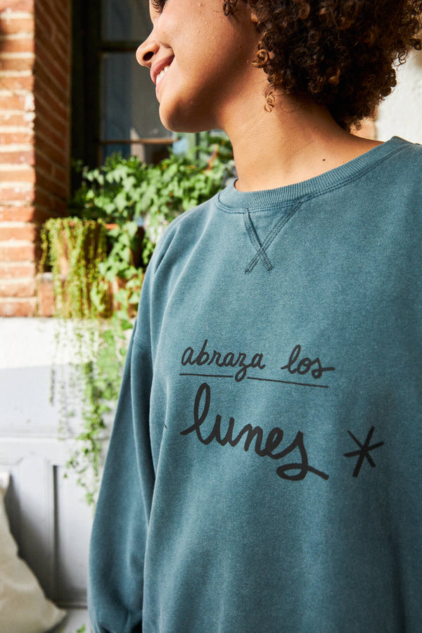 Sudadera Lunes Azul Petróleo