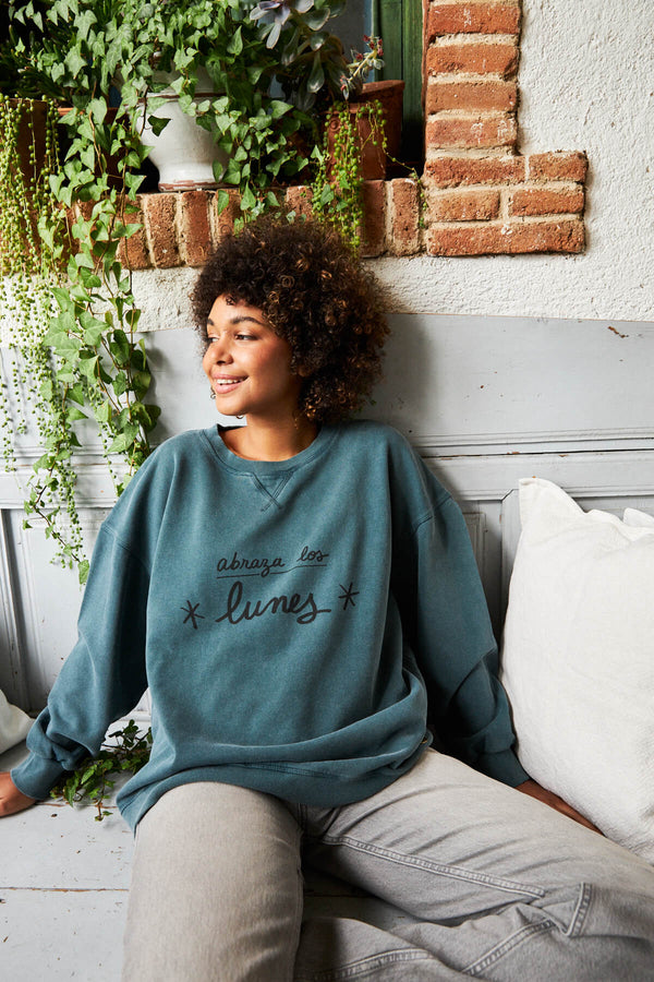 Sudadera Lunes Azul Petróleo