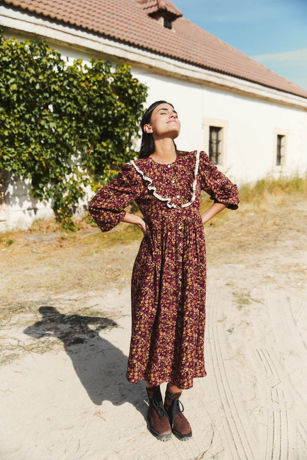 Vestido Grazia Atardecer Granate