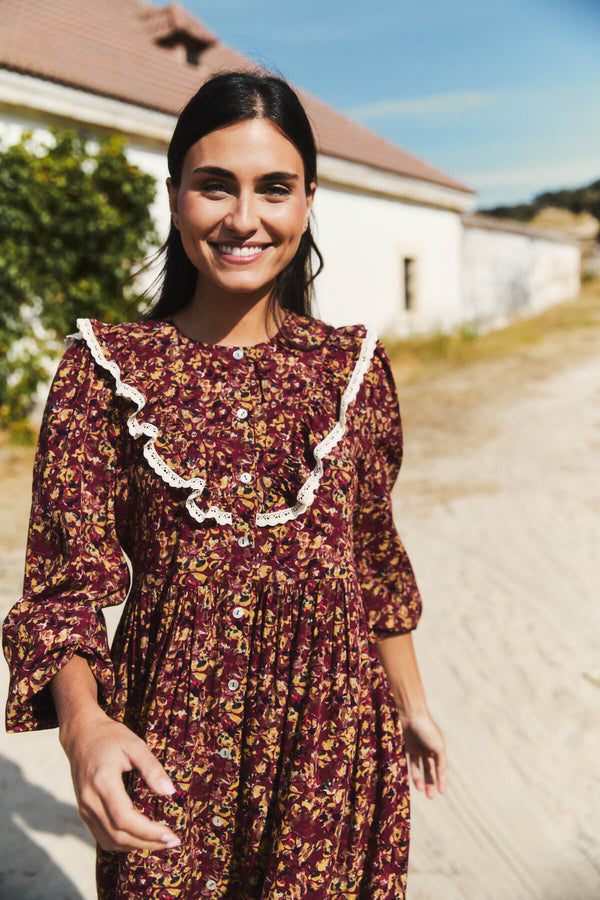 Vestido Grazia Atardecer Granate