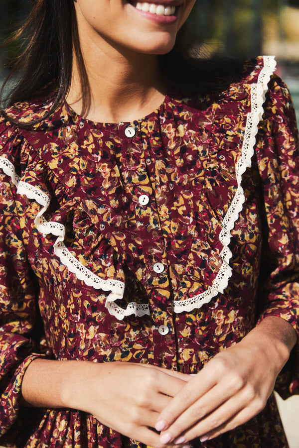 Vestido Grazia Atardecer Granate