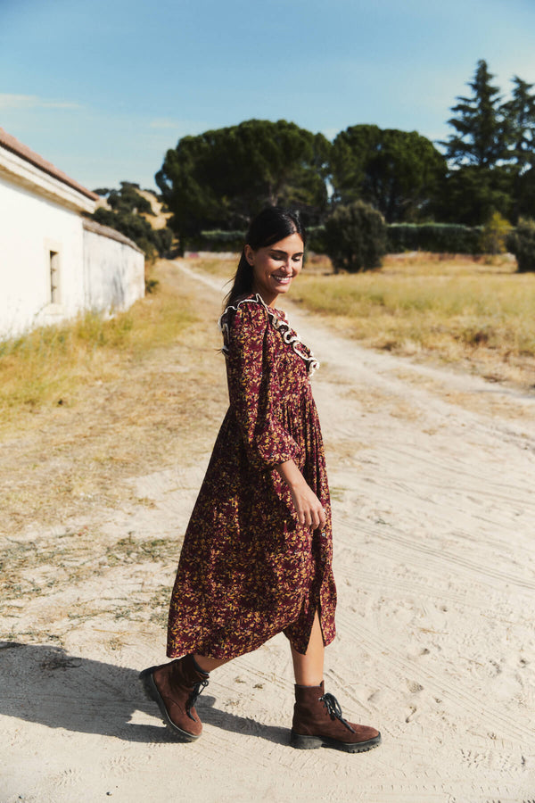 Vestido Grazia Atardecer Granate