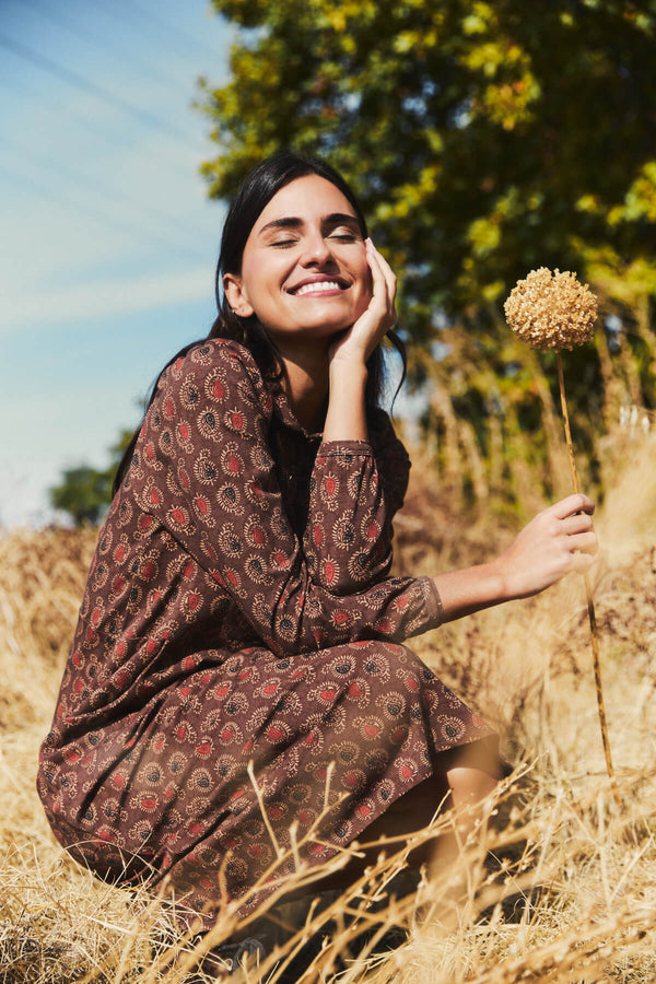 Vestido Belinda Chocolate Étnico