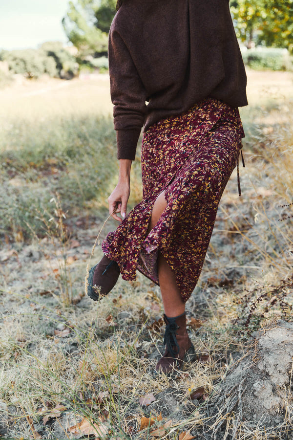 Falda Filippa Atardecer Granate