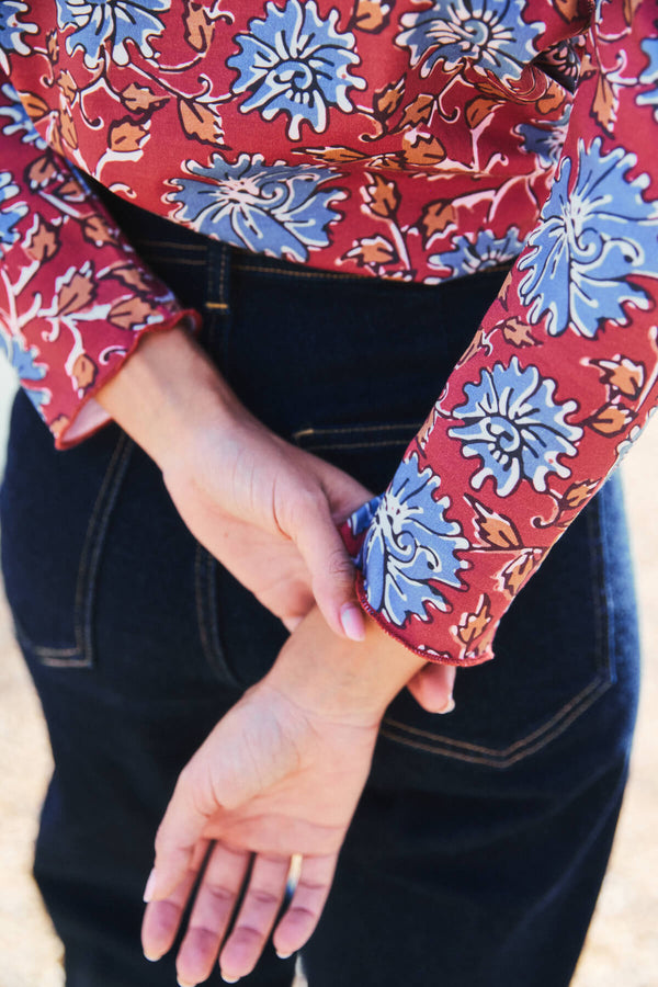 Camiseta Luisa Pico Granate Petunia Azul