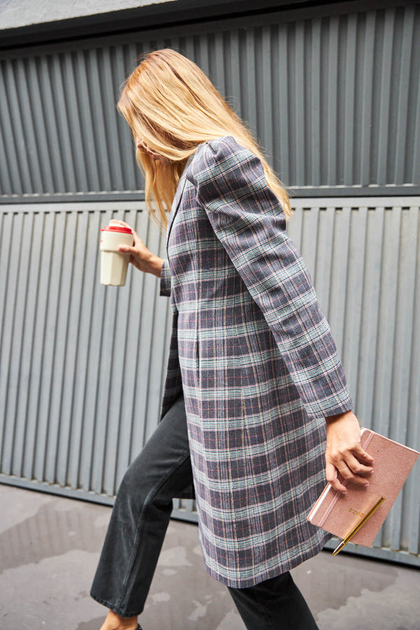 Abrigo London Tweed Azul