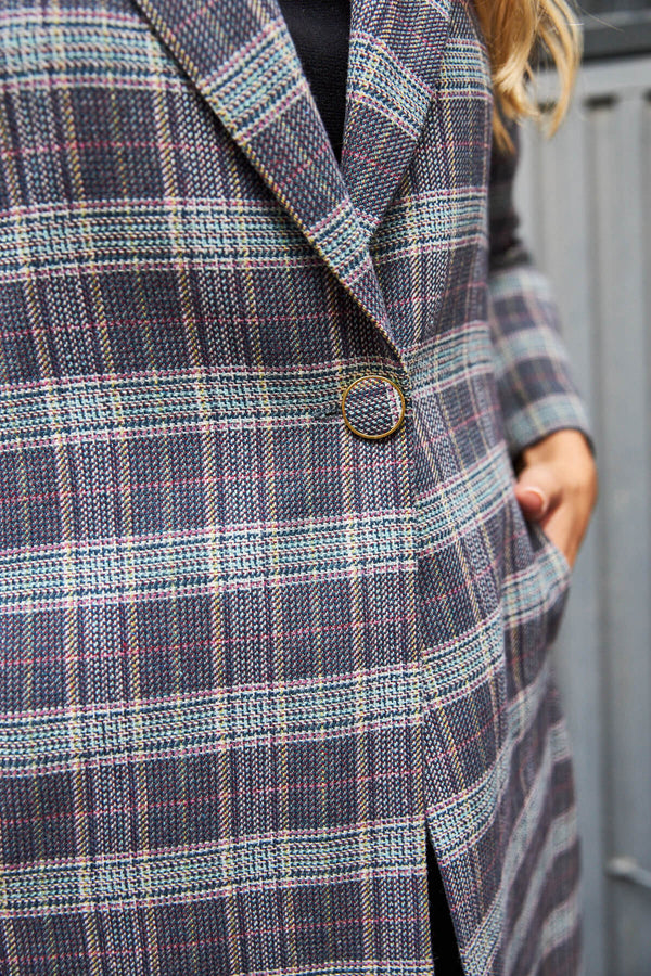 Abrigo London Tweed Azul