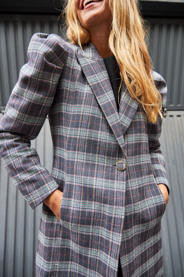 Abrigo London Tweed Azul