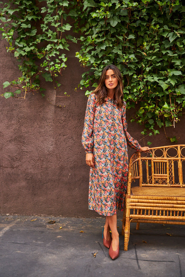 Vestido Carola Flor Vintage