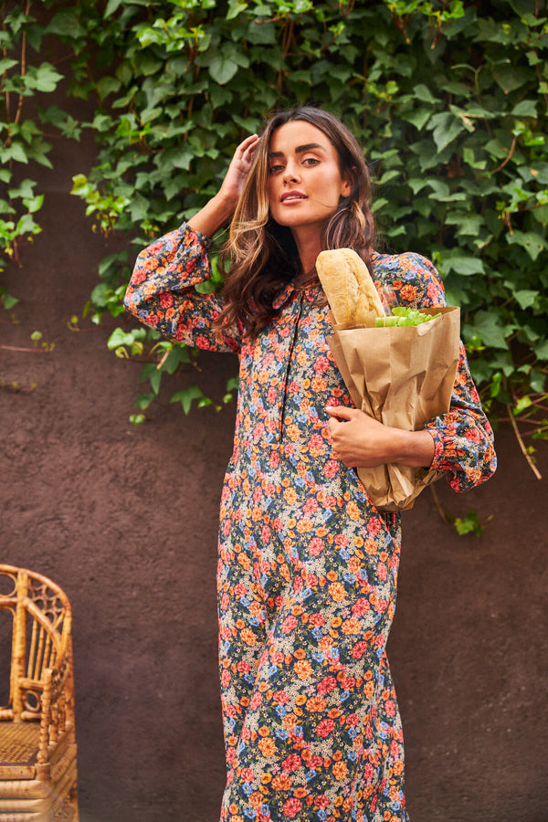 Vestido Carola Flor Vintage