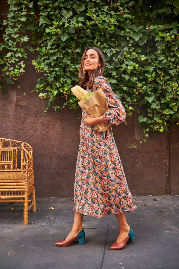 Vestido Carola Flor Vintage
