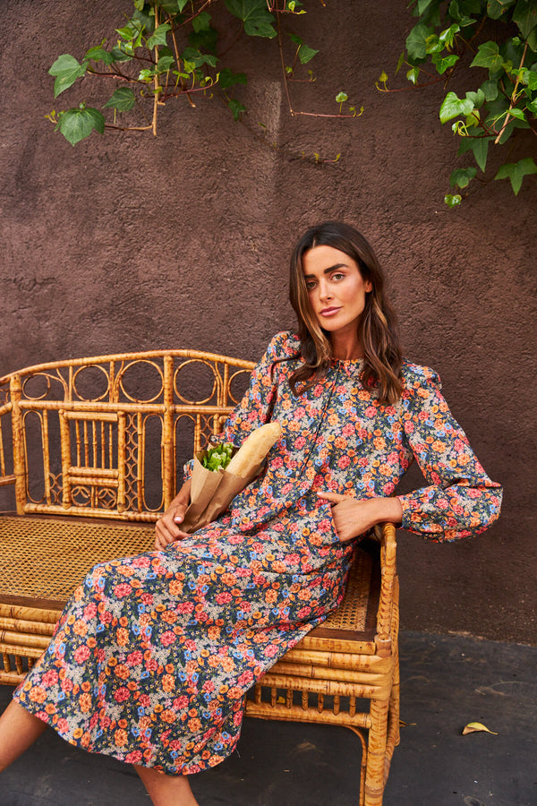 Vestido Carola Flor Vintage