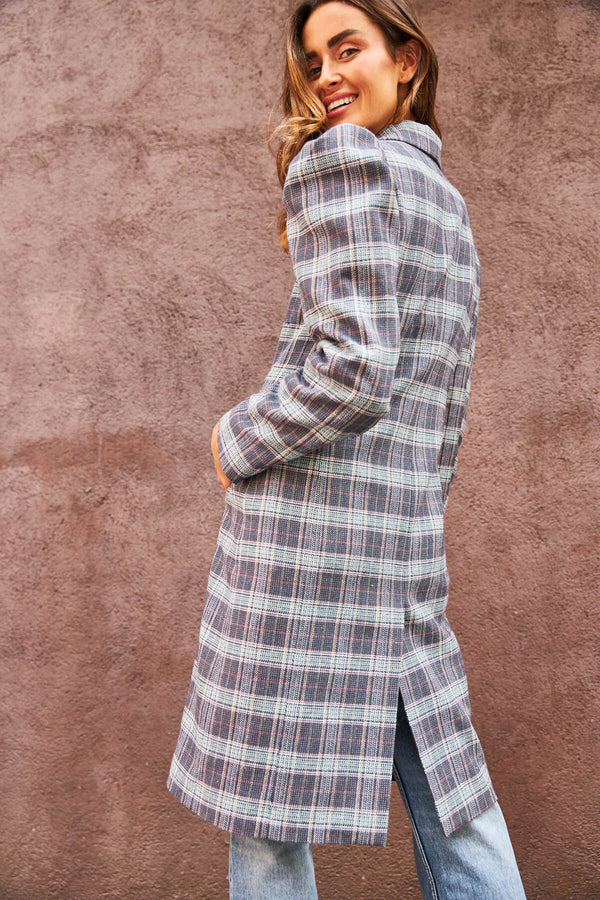 Abrigo London Tweed Azul