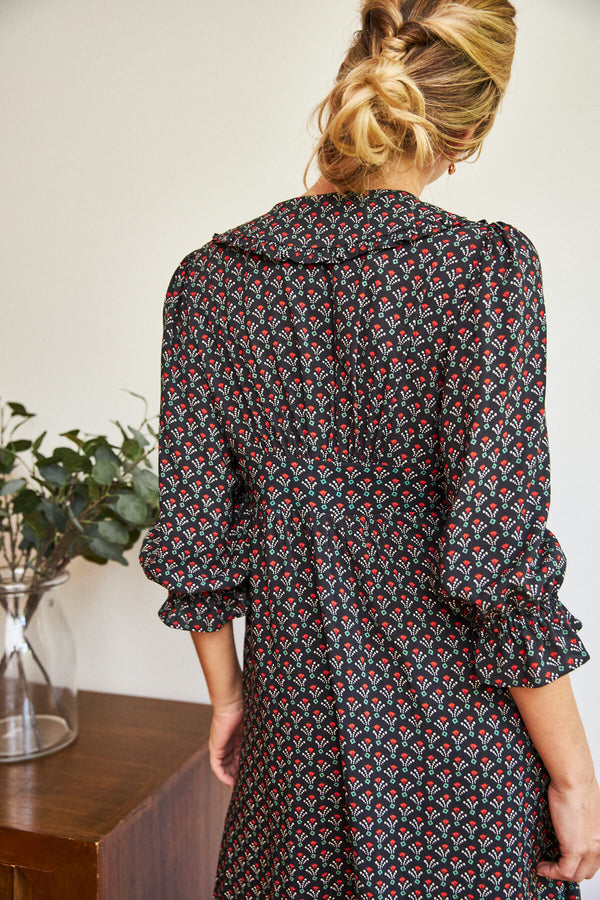 Vestido Goya Negro Floral