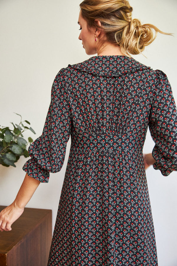 Vestido Goya Negro Floral