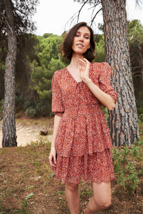 Vestido Flavia Print Naranja