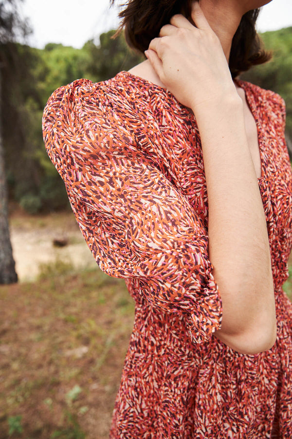 Vestido Flavia Print Naranja