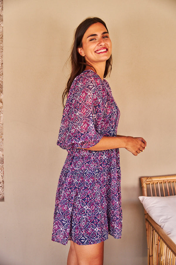 Vestido Salma Estampado Violeta