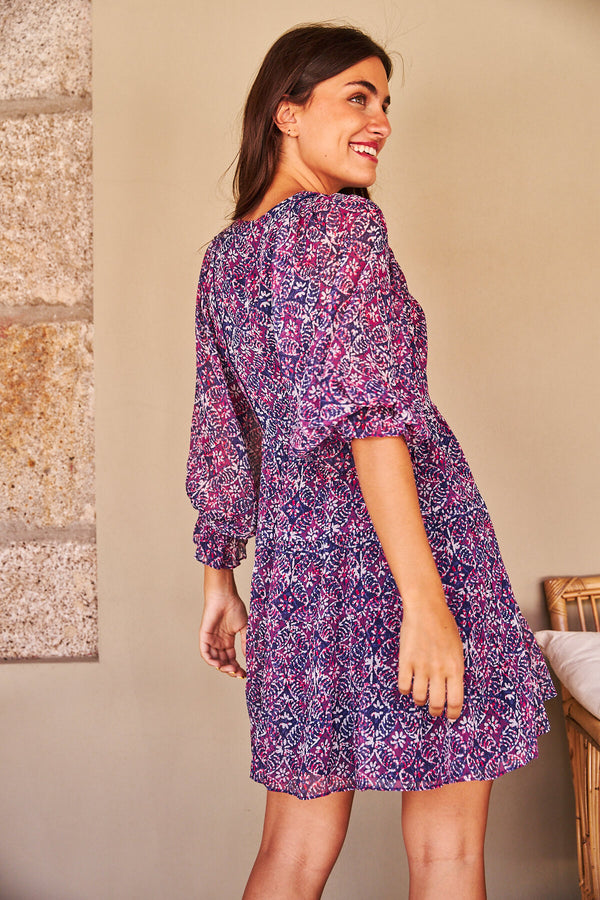Vestido Salma Estampado Violeta