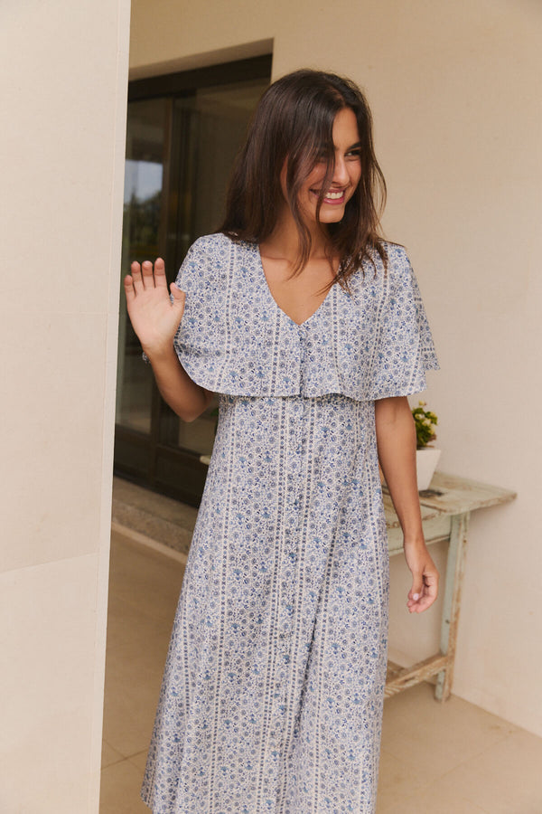 Vestido Camelia Flor Greca