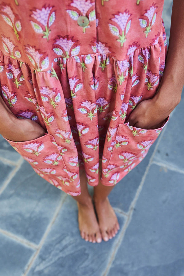 Vestido Calinda Flor Acuarela