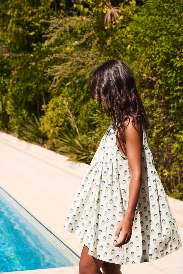 Vestido Gina Blanco Flores