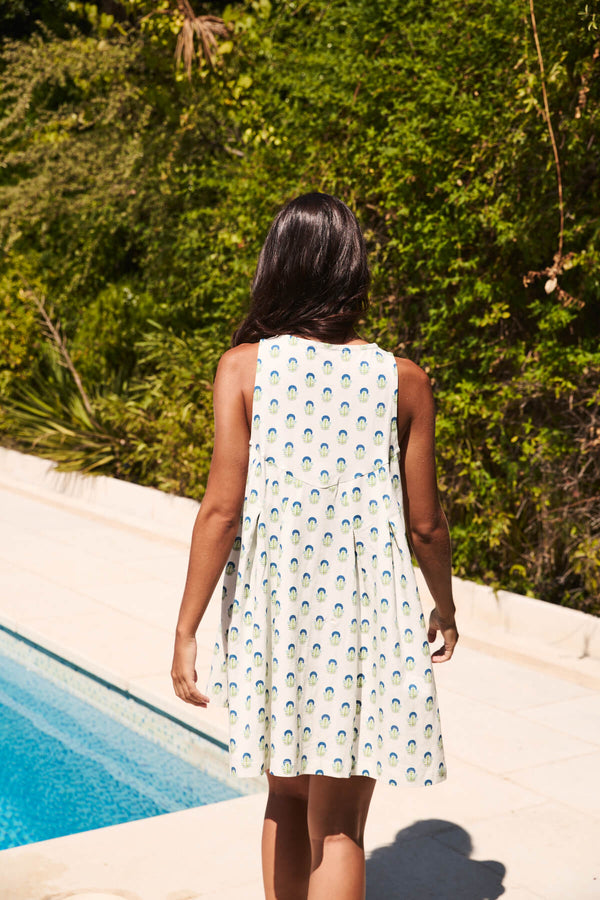 Vestido Gina Blanco Flores