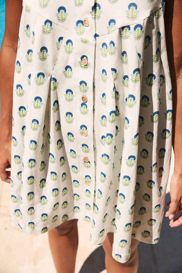 Vestido Gina Blanco Flores