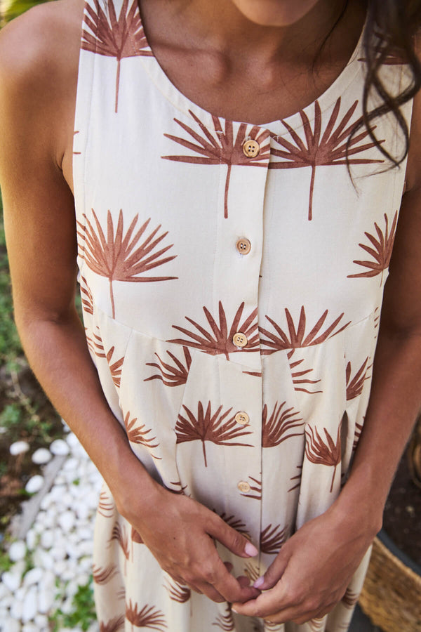 Vestido Gina Midi Beige Palmera