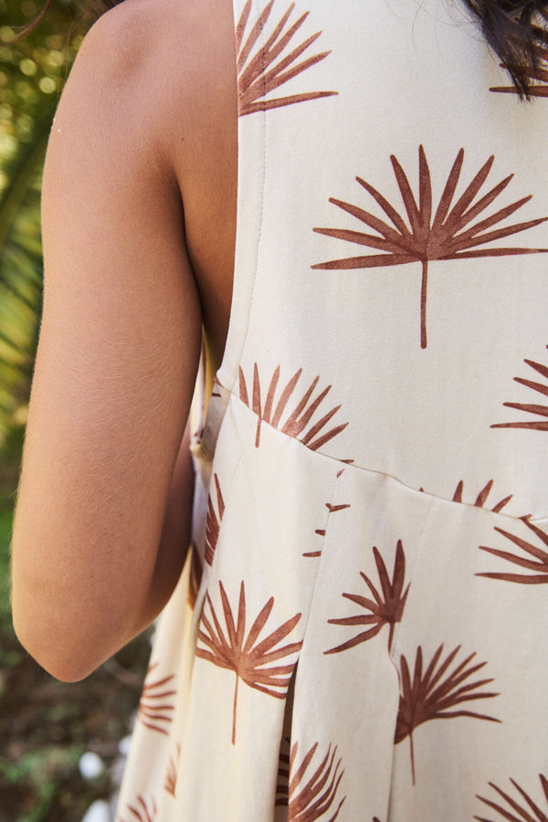 Vestido Gina Midi Beige Palmera