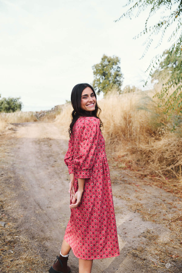 Vestido Bohemia Hortensia Granate