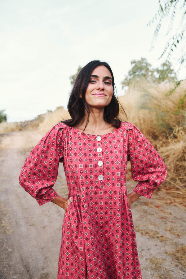 Vestido Bohemia Hortensia Granate