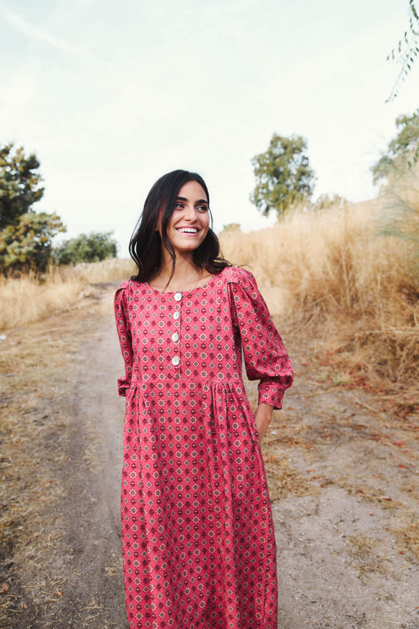 Vestido Bohemia Hortensia Granate