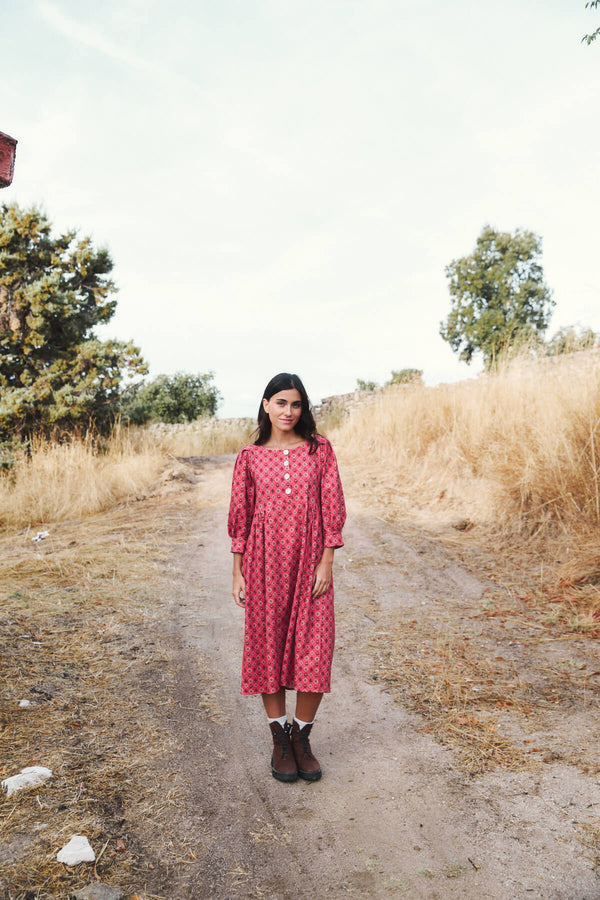 Vestido Bohemia Hortensia Granate