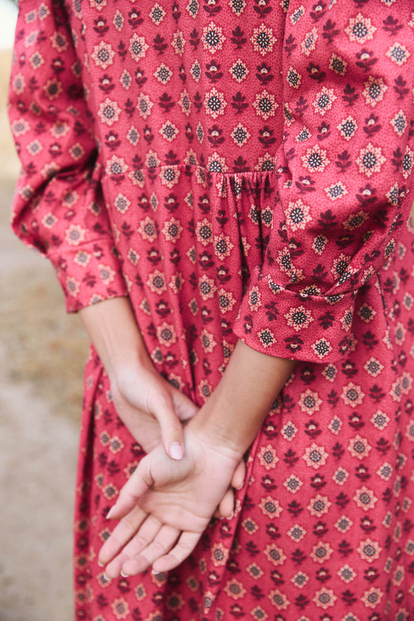 Vestido Bohemia Hortensia Granate