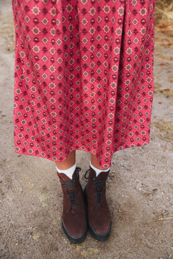 Vestido Bohemia Hortensia Granate