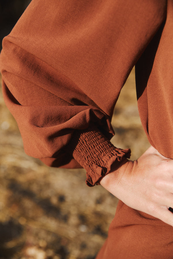 Vestido Florinda Chocolate y Flores