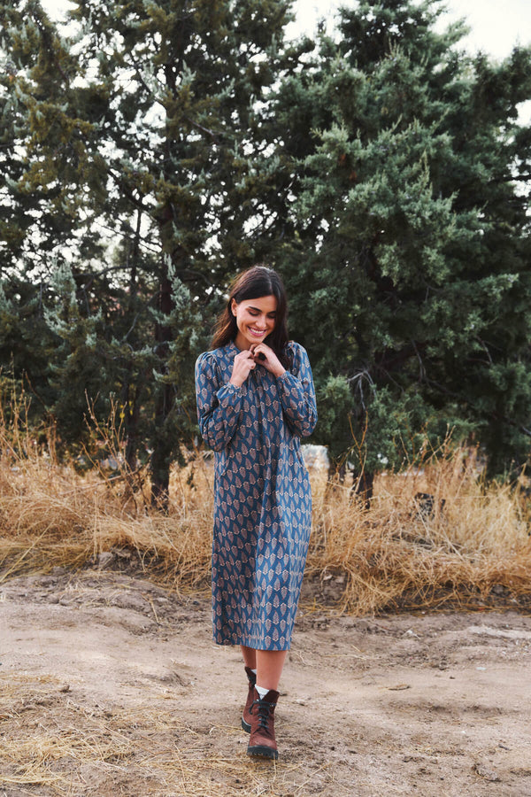 Vestido Belinda Racimos Azul