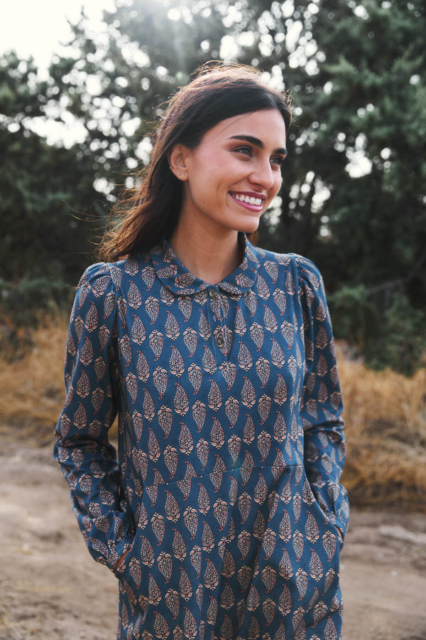 Vestido Belinda Racimos Azul