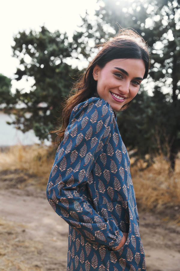 Vestido Belinda Racimos Azul