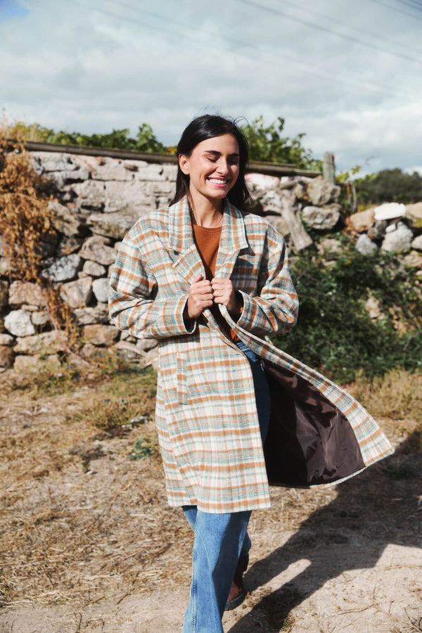 Abrigo Donna Cuadro Retro