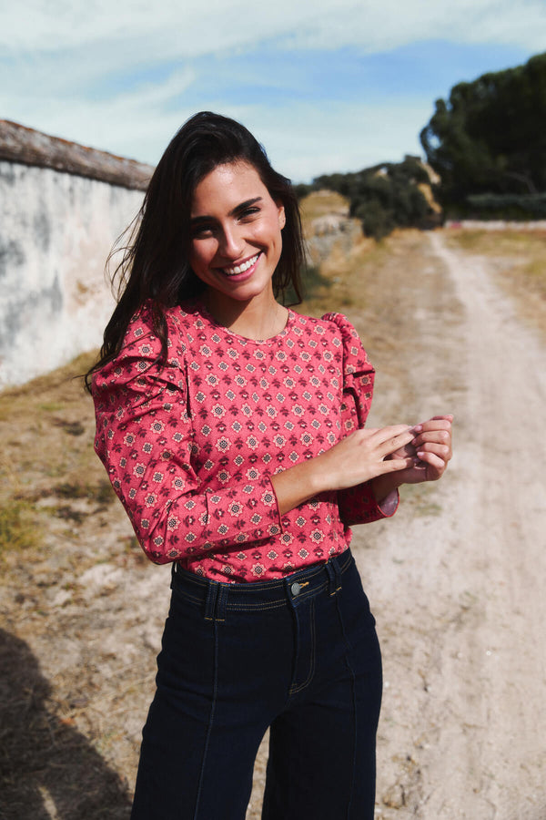 Camiseta Luisa Hortensia Granate