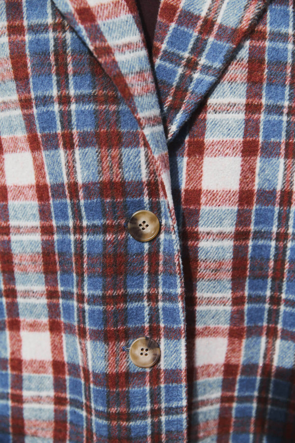 Abrigo Donna Cuadro Bronce y Azul Cielo