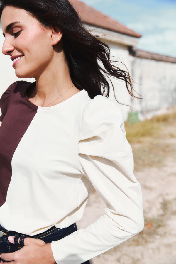 Camiseta Luisa Chicory Coffee y Terracota